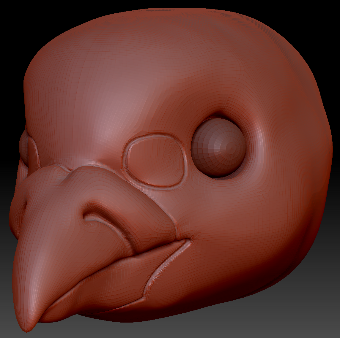 Realistic Old German Owl Pigeon Head Base