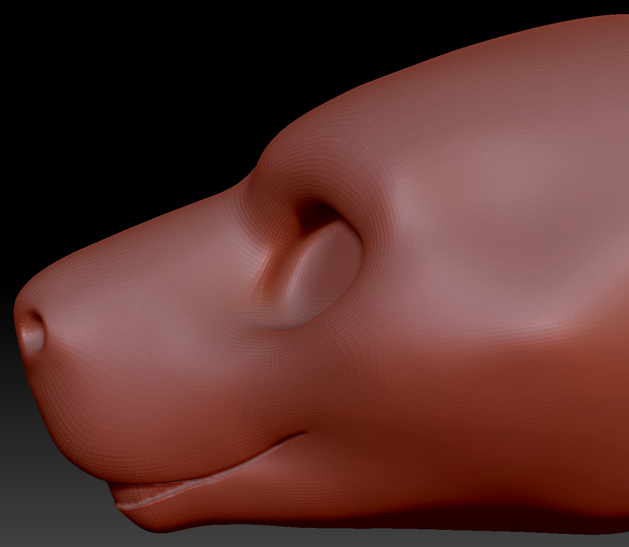 Gender Neutral Capybara Static Jaw Head Base Variant 1